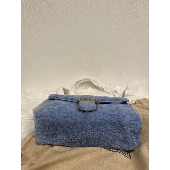 Gucci Marmont Shearling Fur GG Logo Jackie Ophidia Chain Blondie Shoulder Bag - Picture 4 of 9